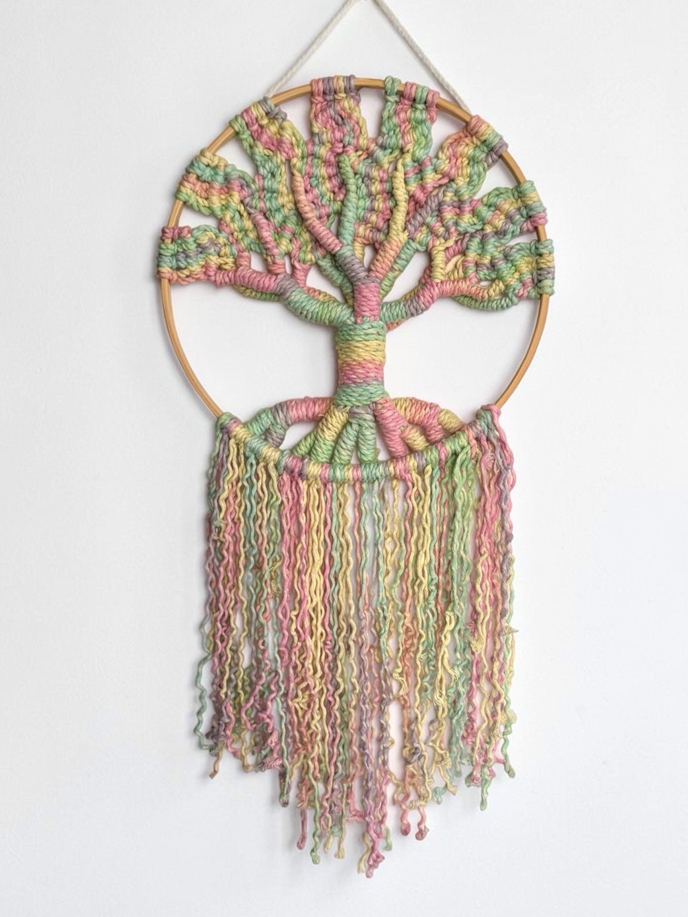 Handmade Pastel Tree of Life Macrame Wall Hanging